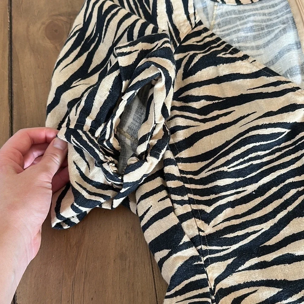Nicholas Linen Zebra Mini Dress